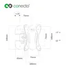 Technical drawing of a TV wall mount with dimensions and angles indicated. Produktbild-Vorschau