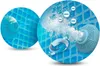 Two circular graphics showing a pool skimmer and water circulation with bubbles and negative ions. Anteprima dell’immagine prodotto