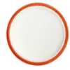 A round, white mesh filter with a textured surface, surrounded by an orange rim with small perforations. The filter is shown from a top-down perspective against a white background. Produktbild-Vorschau