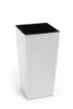 Quadratische hohe Meißel Blumentopf 19x36cm Weiß + Einsatz Produktbild-Vorschau 10