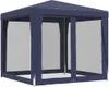 vidaXL Partyzelt mit 4 Mesh-Seitenwänden Blau 2,5x2,5 m Produktbild-Vorschau 5