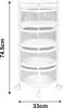 A line drawing of a black rolling cart with four mesh baskets and wheels. Anteprima dell’immagine prodotto