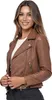 Tazzio Damen Lederjacke F507 Camel L Produktbild-Vorschau 2
