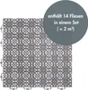 Graue Klickfiese mit Klicksystem mit Verpackungshinweis, 14 Fliesen in einem Set (= 2 m²)
 Produktbild-Vorschau