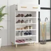 vidaXL Botník bílý 60x35x105 cm Dřevěný materiál Náhled obrázku produktu 2