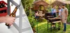 Garten-Holzkohlegrillfass mit Kamin, Ablagen, Thermometer Produktbild-Vorschau 5