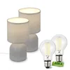 Keramik Tischleuchte Grau Ø15cm inkl. 2x E14  LED 2,5W Produktbild-Vorschau 2