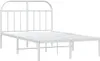 vidaXL Posteľný rošt s čelom kovový biely 120x200 cm Náhľad obrázku produktu 3