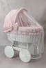 Babykorb Stubenwagen Weiß für Mädchen Babys Großen Rädern Produktbild-Vorschau 2