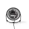 The back view of a black desk fan on a white background. Produktbild-Vorschau