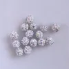 Shamballa korálky, trblietavé, 10 mm, 10 kusov, Biele Náhľad obrázku produktu 1
