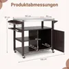 Metalowy wózek do grilla COSTWAY, stół do grilla na Podgląd zdjęcia produktu 3
