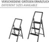 Two dark gray folding step stools of different sizes are shown against a white background. Produktbild-Vorschau