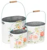 Ovaler Pflanzeimer 3er-Set Vintage Metall Blumendeko Produktbild-Vorschau 1