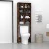 A bathroom scene with a toilet and a shelving unit. Náhled obrázku produktu