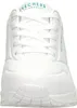 A front-facing view of a white Skechers Uno sneaker. Anteprima dell’immagine prodotto