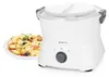 A white kitchen appliance, likely a potato peeler and salad spinner, is shown next to a plate of potato salad. Produktbild-Vorschau