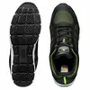 A top-down view of a pair of black and green trainers, with the sole of one shoe shown separately. Produktbild-Vorschau