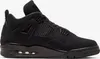 A black Nike Air Jordan 4 Retro sneaker is shown from the side against a white background. Náhľad obrázku produktu