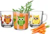6 Tassen Motiv Eule Becher Geschirr Glas Henkel 220 ml Produktbild-Vorschau 1
