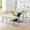101cm Samt Sitzbank, Polsterbank Metallbeine,Beige Produktbild-Vorschau 1