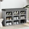 vidaXL Lavica na topánky betónová sivá 82x32x50 cm Materiál Náhľad obrázku produktu 2