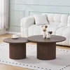 Couchtisch 2er-Set rund ESME - Nussbaum dunkel Produktbild-Vorschau 2