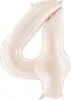Folienballon Zahl „4“, 86cm, hellbeige Produktbild-Vorschau 1
