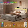 UnboxG Polsterbett -Doppelbett 140x190cm Beige, 4 Produktbild-Vorschau 2