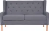 vidaXL Sofa 2-Sitzer Stoff Grau Produktbild-Vorschau 1