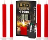 Stabkerzen LED mit Timer ROT 4 Stück ROT indoor - 6 Stunden Produktbild-Vorschau 1