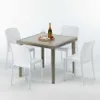 Polyrattan Tisch Quadratisch mit 4 Bunten Stühlen 90x90 Produktbild-Vorschau 1