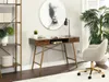 A modern home office setup with a desk, chair, and shelving. Voir les images du produit