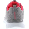 The back view of a single gray and pink Skechers shoe. Produktbild-Vorschau