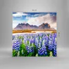 Bilder auf glas - Berge Wiese Blumen - 60x60cm - Glasbilder Produktbild-Vorschau 3