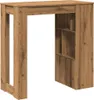 A bar table with shelves, made of wood-like material, shown against a white background. Náhled obrázku produktu