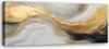 Toile abstraite Marbre Texture Or Gris 150x50 Feeby Gold Voir les images du produit 1