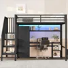 Merax Lit superposé Lit surélevé 140x200, avec bureau, Voir les images du produit 2
