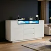 Merax Sideboard brillant avec LED, commode avec 3 tiroirs Voir les images du produit 2