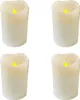 Four white LED candles with yellow flames are arranged in a two-by-two grid against a white background. Produktbild-Vorschau