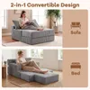 COSTWAY – rozkładana sofa 2 w 1, sofa podłogowa z polaru w Podgląd zdjęcia produktu 4