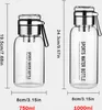 2 Stück Trinkflasche Glas 750ml + 1000ml mit Neoprenhülle, Produktbild-Vorschau 2