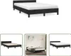 The Living Store Bettgestell mit Kopfteil Schwarz 120x190 Produktbild-Vorschau 1