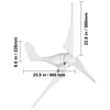 A white wind turbine generator with dimensions indicated by measurement lines and text. Anteprima dell’immagine prodotto