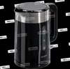 A black electric kettle with a silver top and handle, against a black background. Produktbild-Vorschau