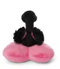 A plush toy of a black swan with pink feet, viewed from the back. Produktbild-Vorschau