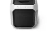 A close-up, front-facing view of a portable speaker. Produktbild-Vorschau
