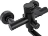 A black kitchen faucet mounted on a white background. Produktbild-Vorschau