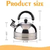3L Flötenkessel Gasherd Camping Edelstahlkessel mit Pfeife Produktbild-Vorschau 4