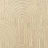 A close-up view of a textured beige rug with a geometric pattern of concentric arcs. Anteprima dell’immagine prodotto